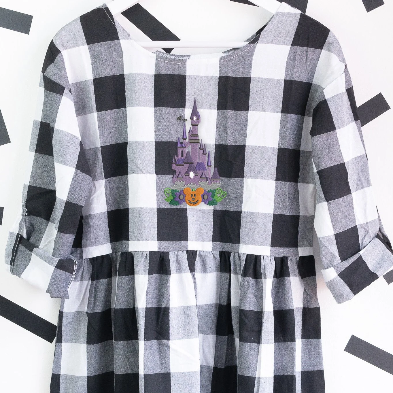 DLP Spooky Castle Embroidered Plaid Dress 2.jpg