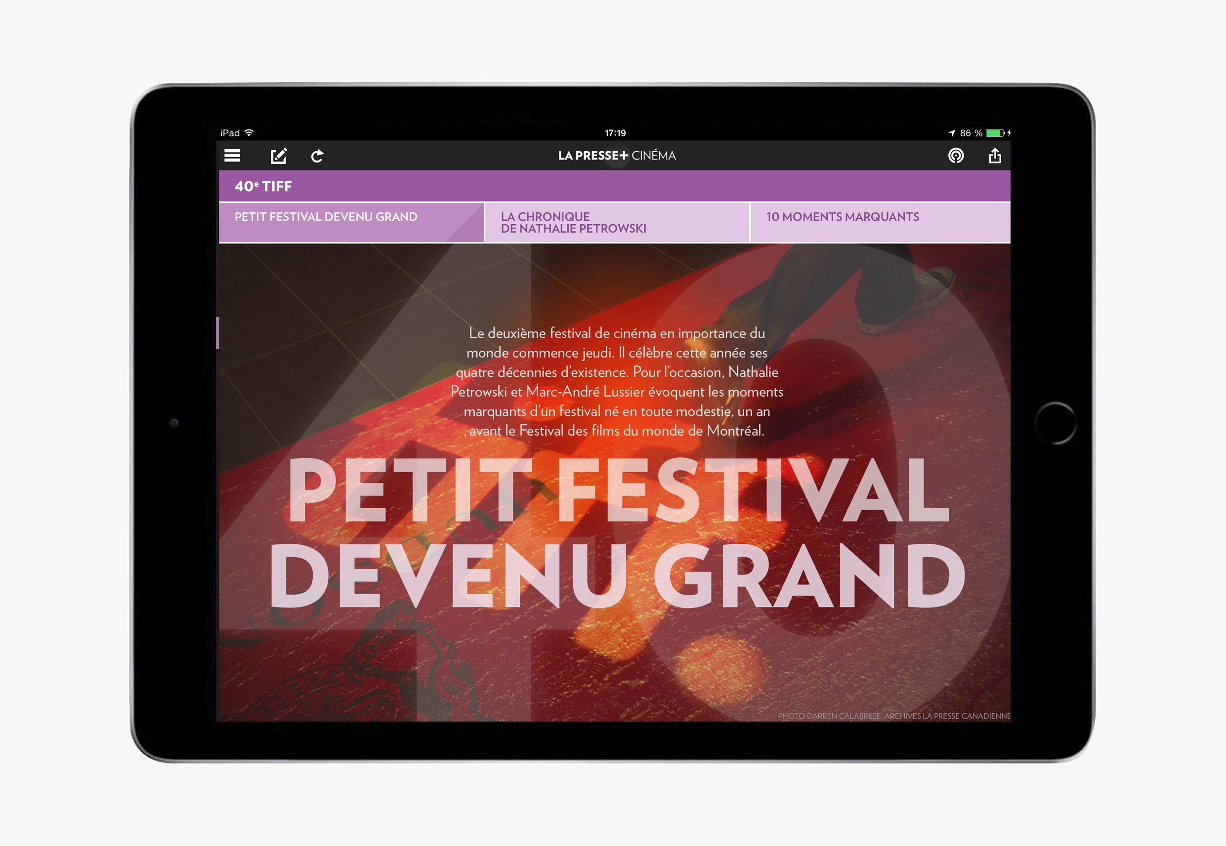 Digital media - iPad app - La Presse+