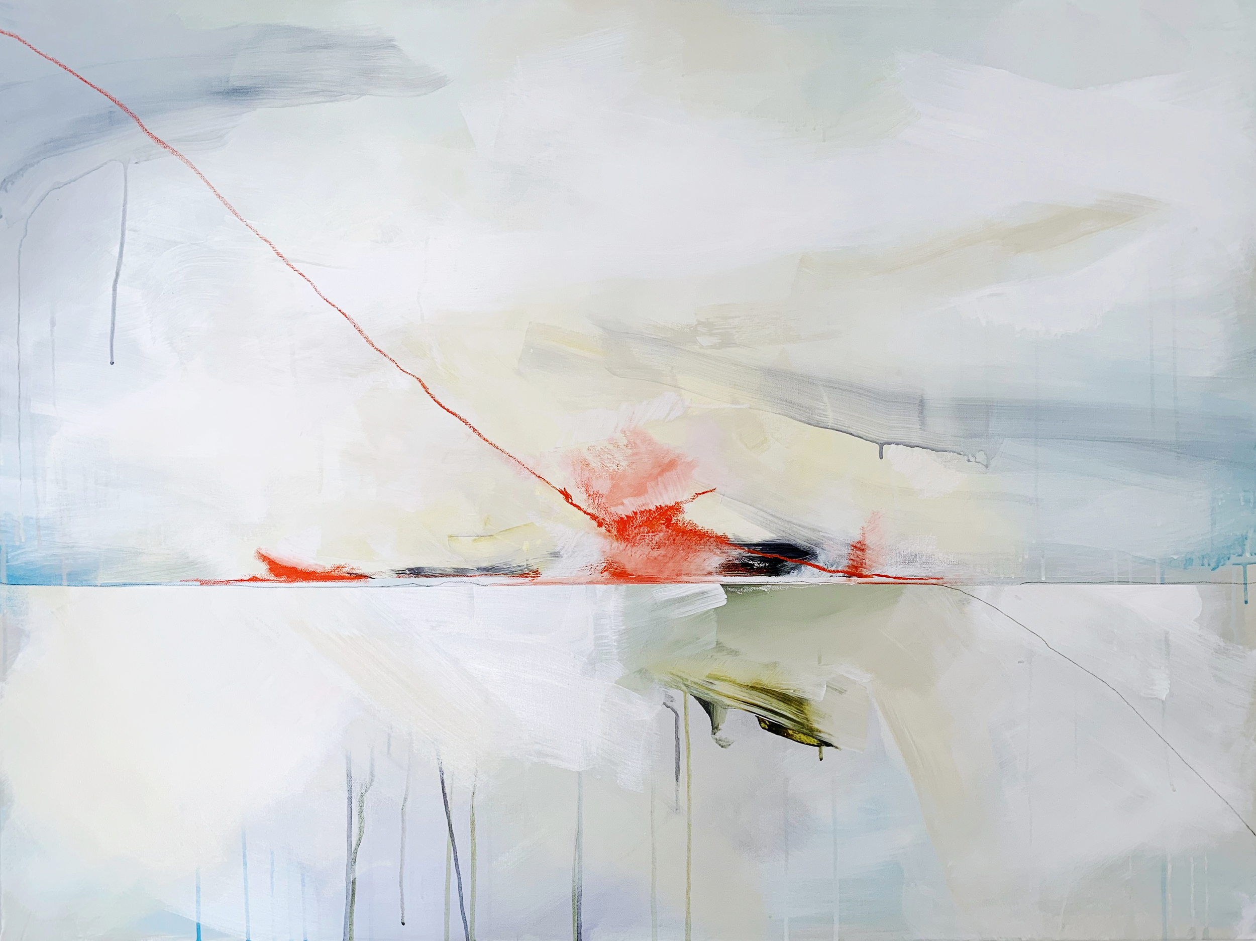 "Freedom", acrylic paint, ink, oil and graphite on canvas, 48" x 36"