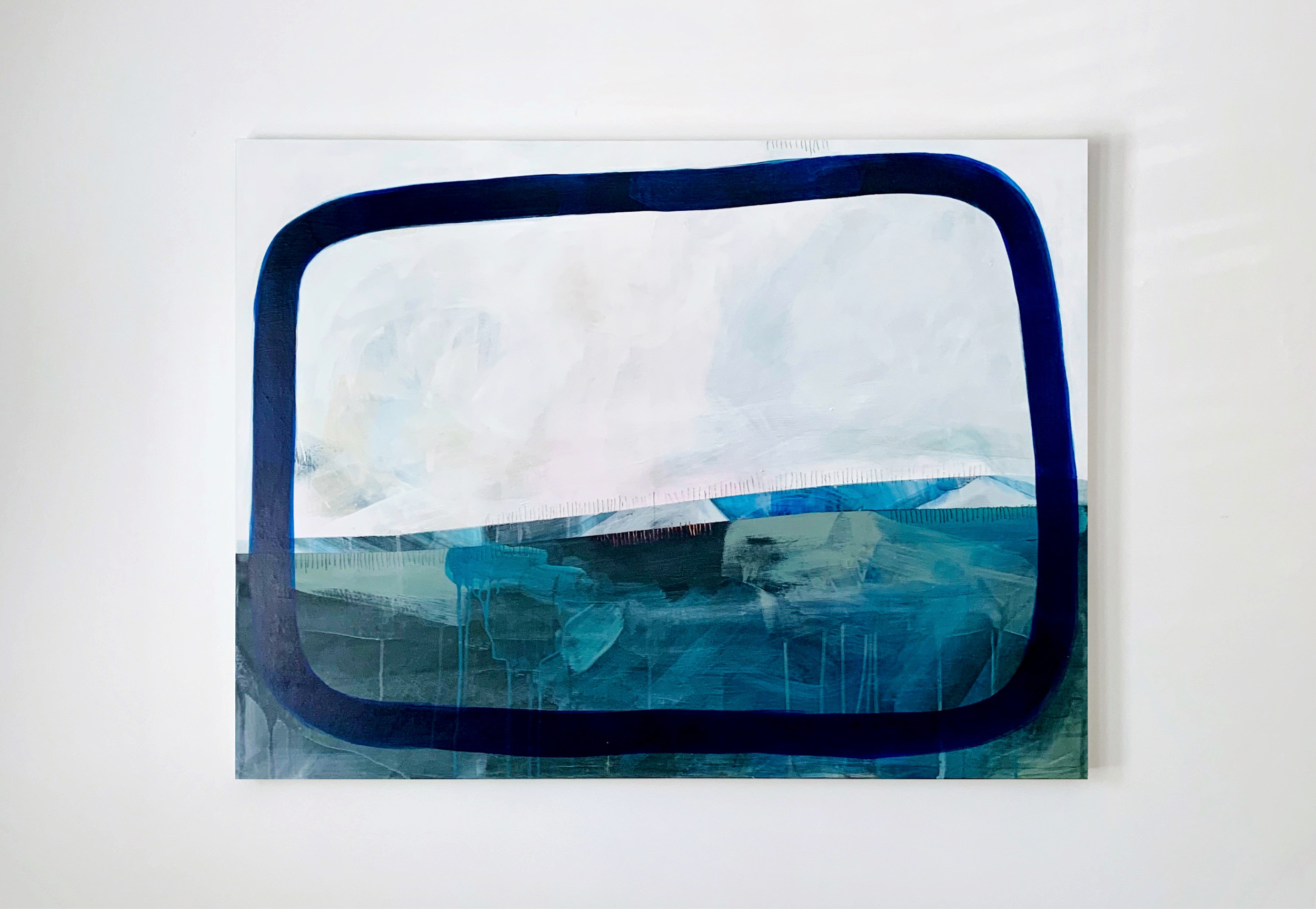 "Still Standing", acrylic paint, ink and watercolor on canvas, 48" x 36"