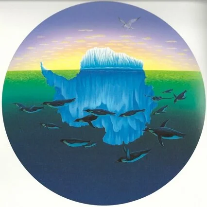 Antarctic penguins as imagined by Japanese artist Warabé Aska.