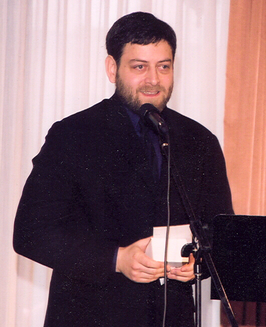Accepting the Jonathan Larson Award for Musical Theatre Writing