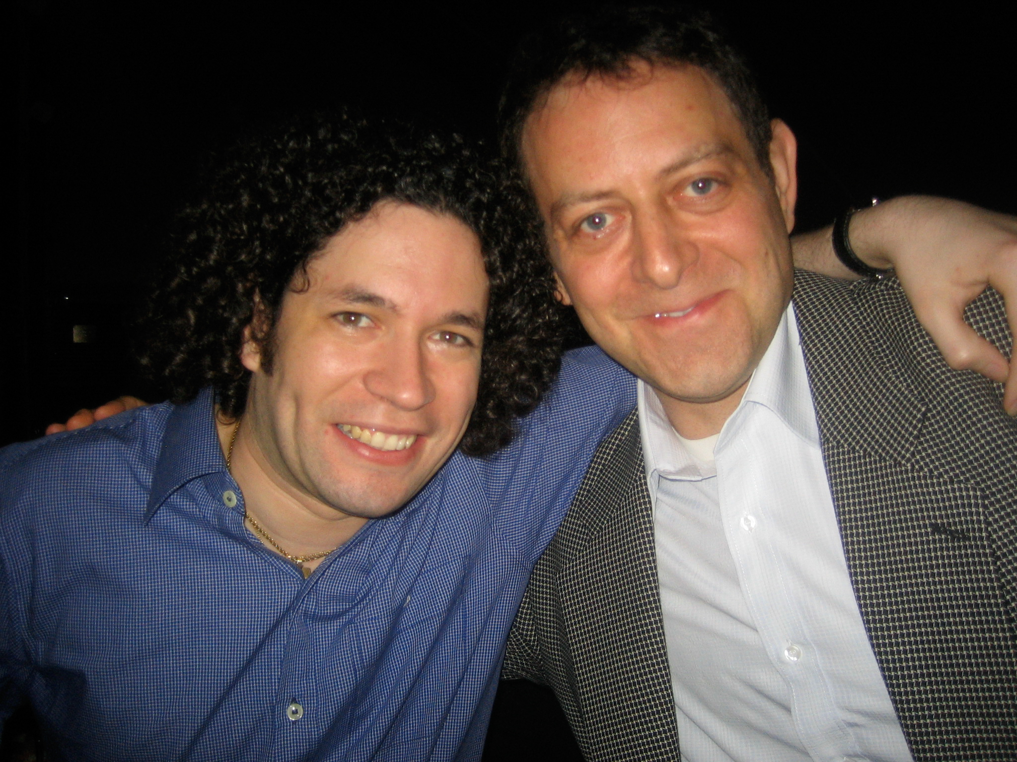 With conductor Gustavo Dudamel in Caracas, Venezuela