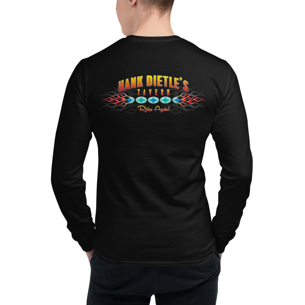 Fran D'Antuono Biker Flames Long Sleeve T-Shirt - Champion® Brand - Logo  on Back — HANK DIETLE'S TAVERN