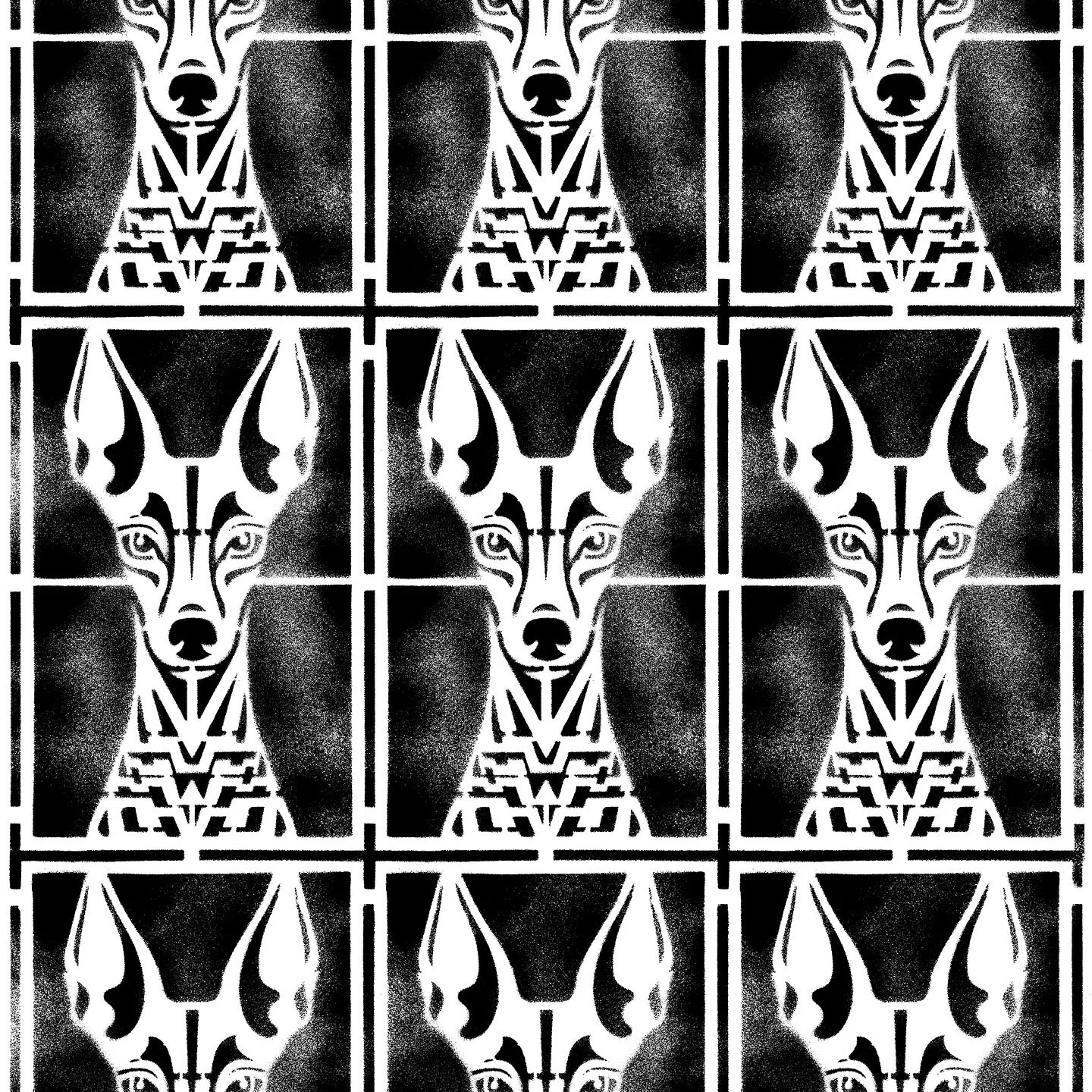 Some October walls I painted in Pacific Beach. #dogs #whippet #sighthounds #poodles #greyhounds #patterns