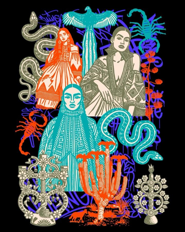 #illustration #drawings #mexican #indigenous #fashion #folkart #nature #pattern