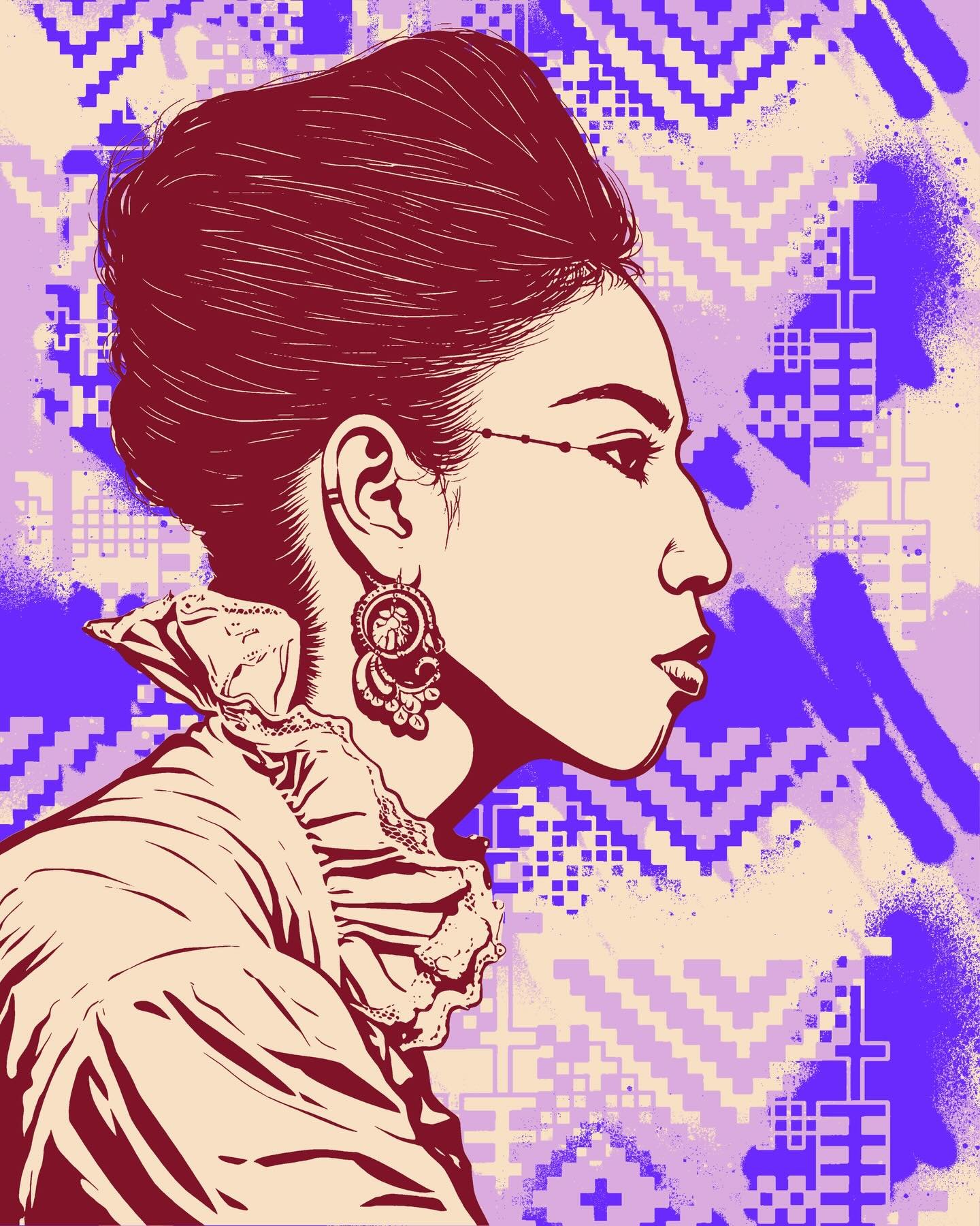 Portrait illustrations from photographs of @quannah.rose #illustration #drawings #patterns