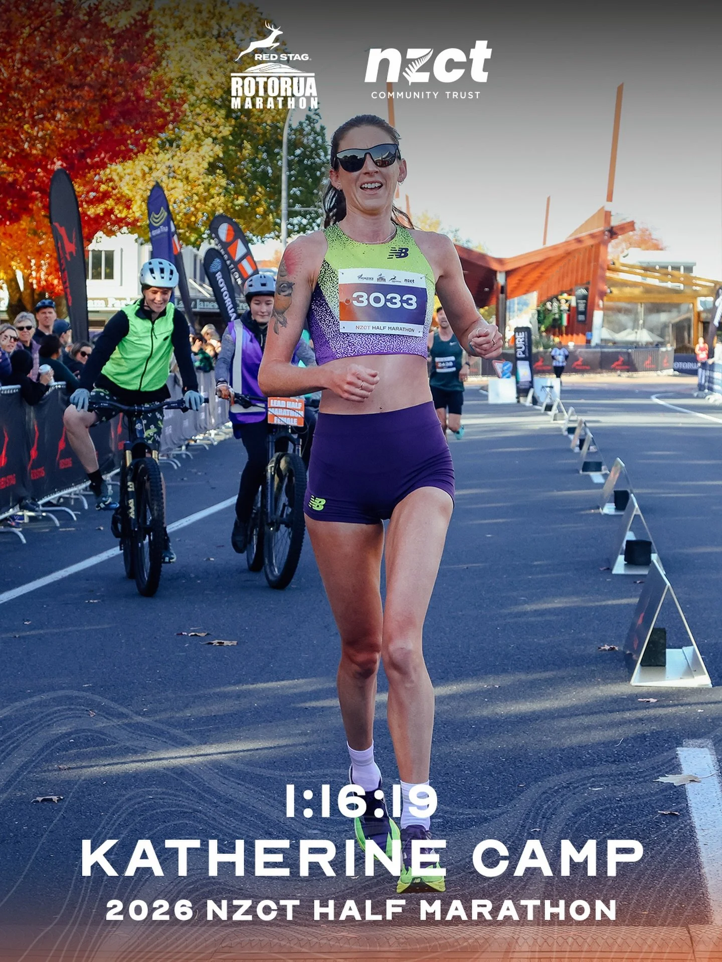 @ktbugz14 is your 2026 @nzcommunitytrust Half Marathon winner at the 2026 Red Stag Rotorua Marathon! 

Clocking a scorching 1:16:19 for the win! @otn95_injp was in second with 1:21:05, and Maddie Dillon finished in 1:30:26 

#rotoruamarathon