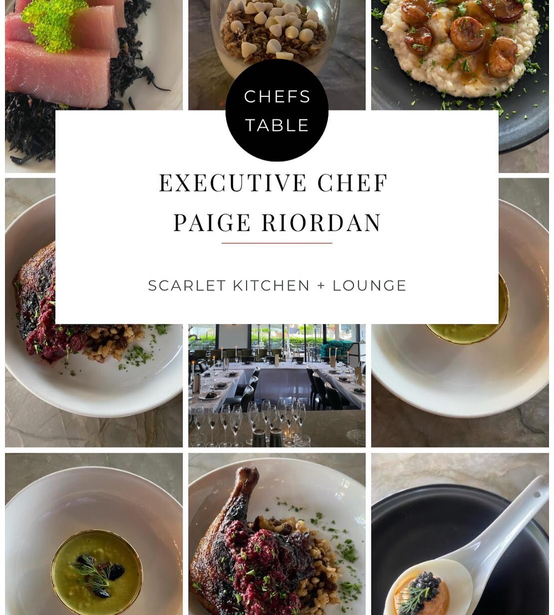 Indulge in an elevated dining experience like no other @scarletkitchenandlounge Chef's Table! 🍽️

With a focus on quality ingredients and simplicity, Chef Paige Riordan crafts a unique 7-course menu for each exclusive event. 🌟 Enjoy the luxury serv