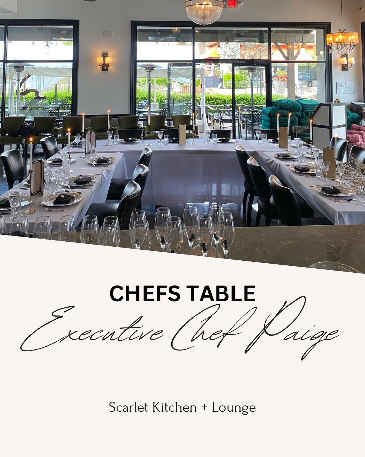 Indulge in a culinary adventure like no other with Scarlet Kitchen's Chef's Table! 🍴

Join Chef Paige Riordan for an exclusive and intimate dining experience that will expand your culinary horizons. 🌟

Each event features a 7-course elevated menu t