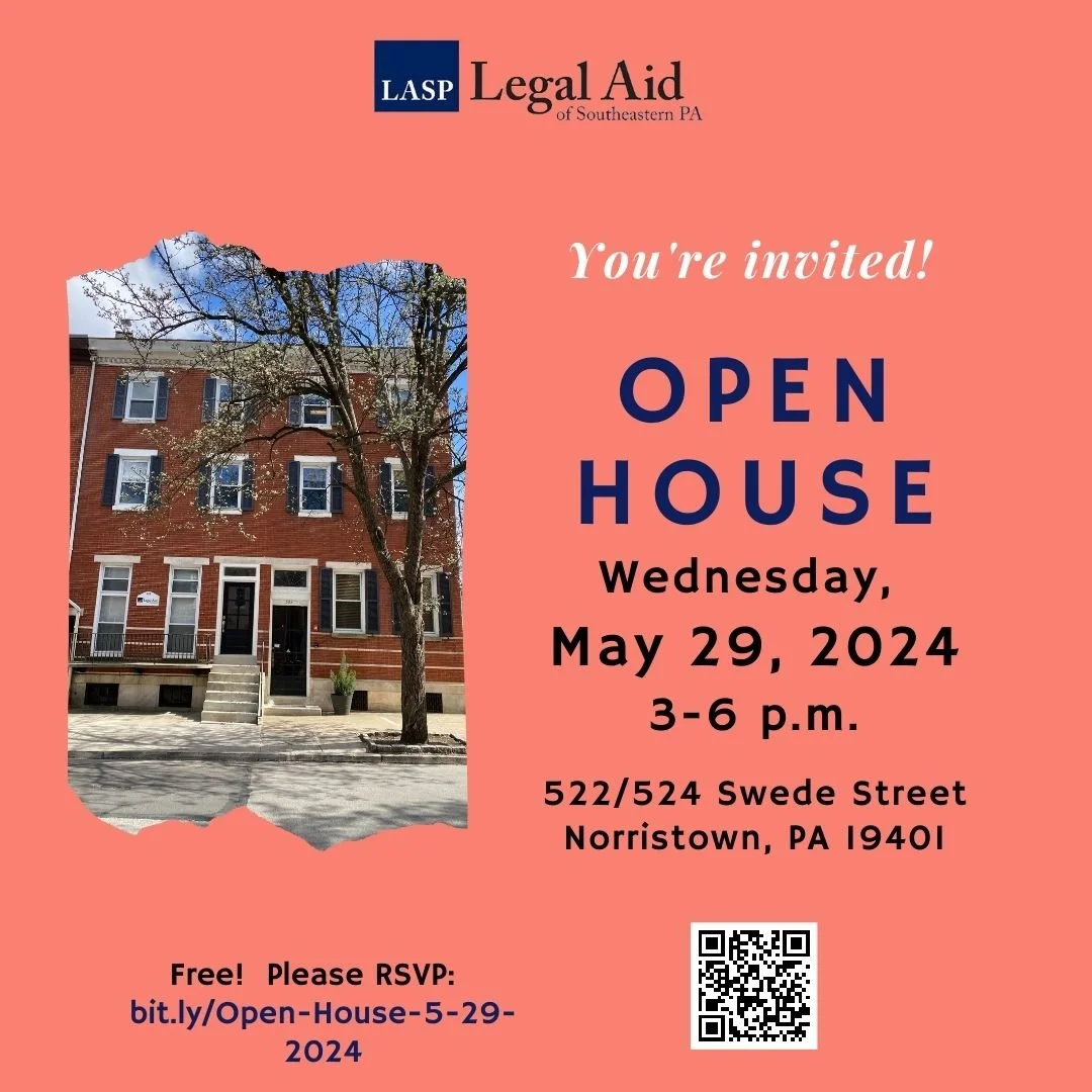 LASP Open House in Norristown ~ Celebrate local legal aid (Rain or shine)