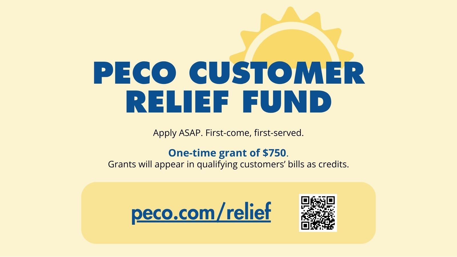 PECO Customer Relief Fund reopened March 2, 2026 | Apply ASAP