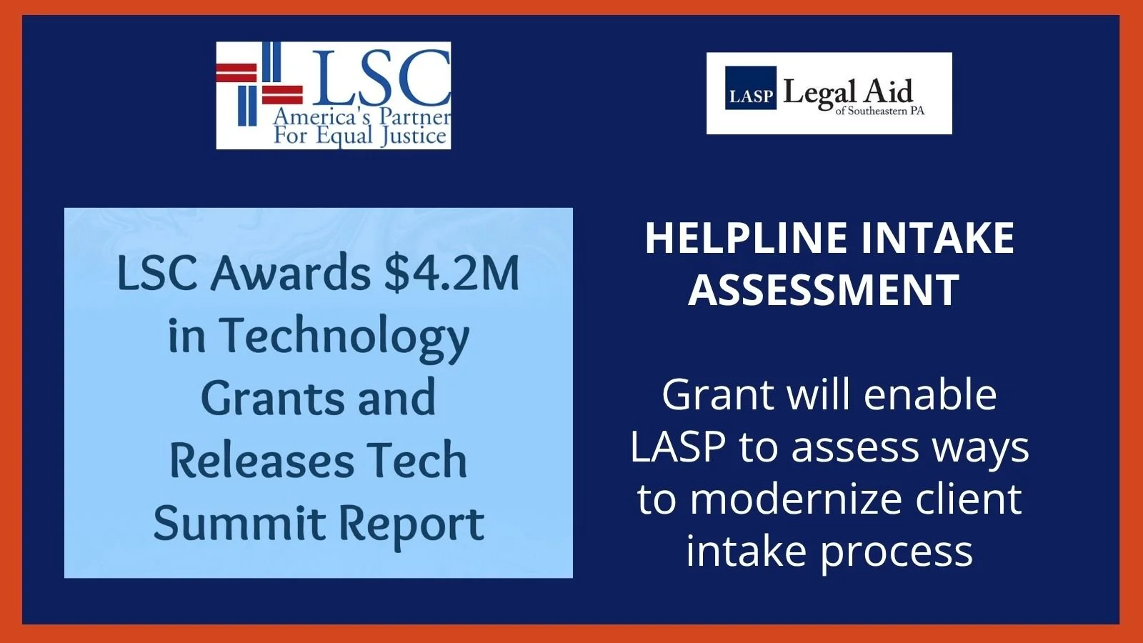 2025 LSC Technology Initiative Grant awarded to LASP: Project will enable LASP to assess modernization of client intake system