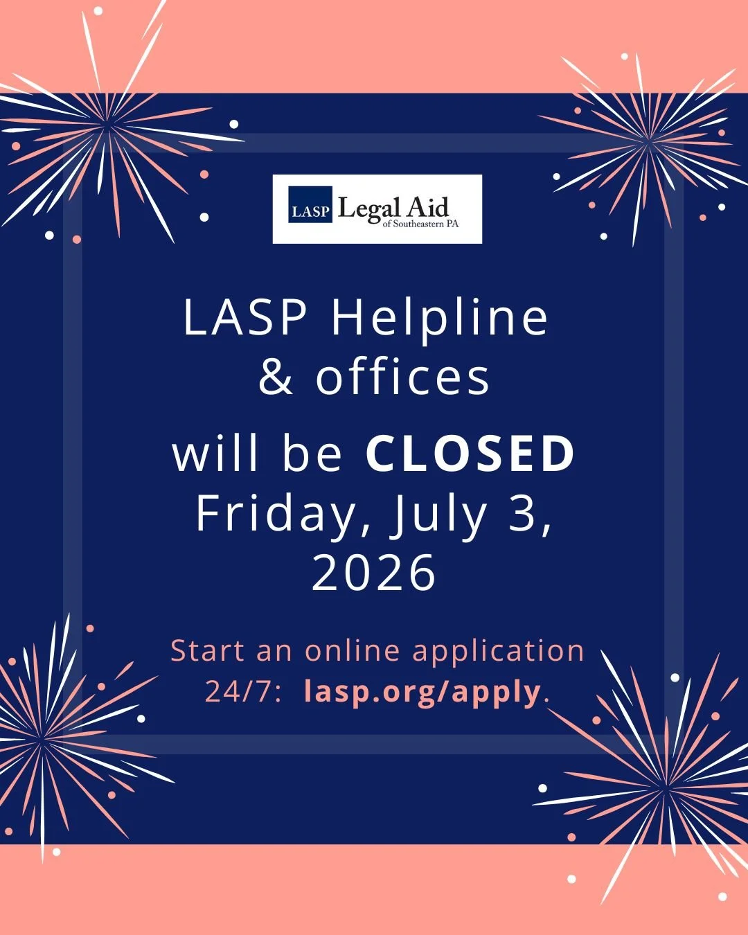 Independence Day:  Helpline and offices CLOSED July 3