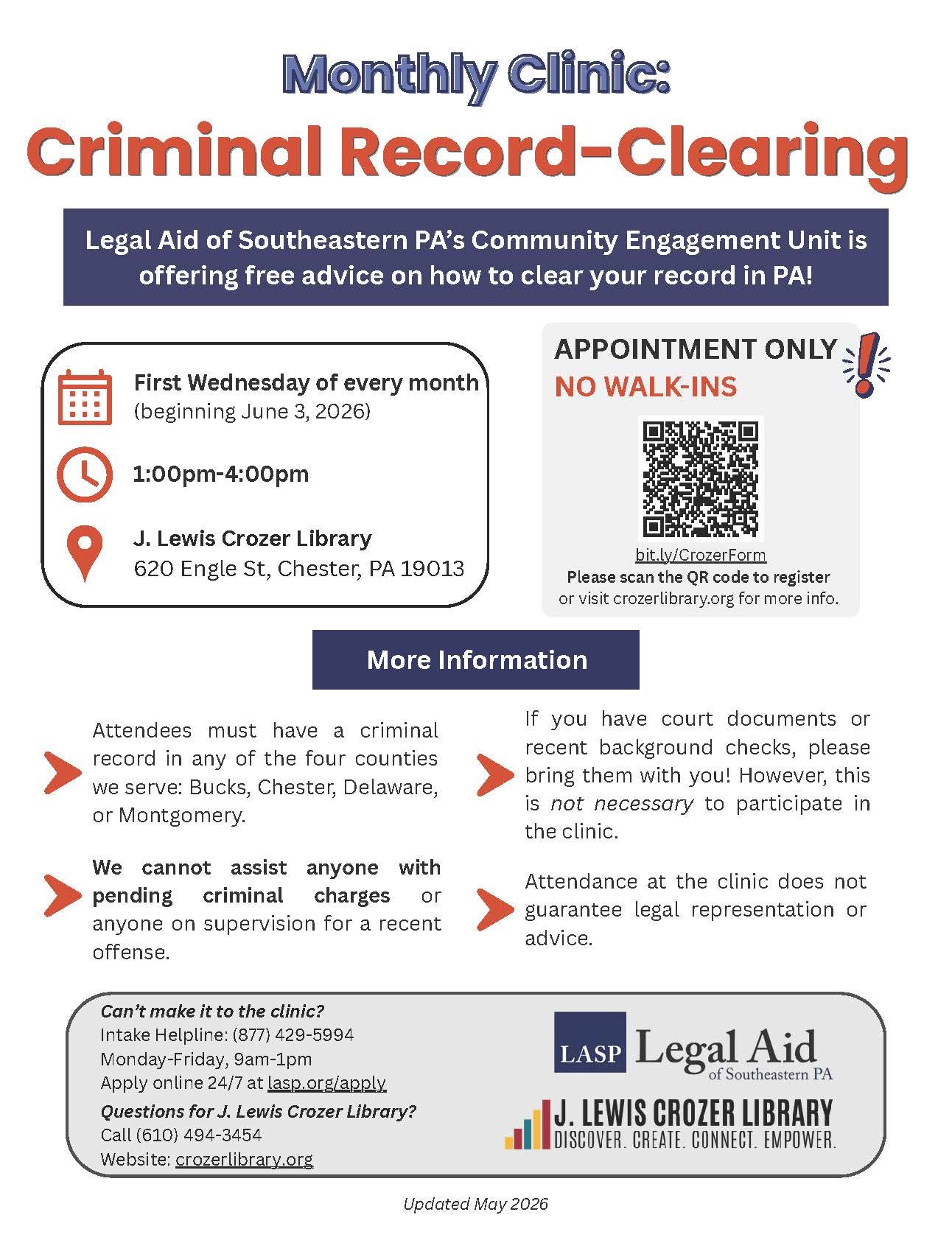 Record-Clearing Clinic in Chester City (Delaware County)