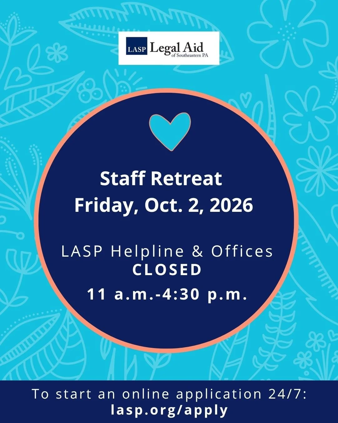 Helpline and offices closed 11am-4:30pm for Staff Retreat