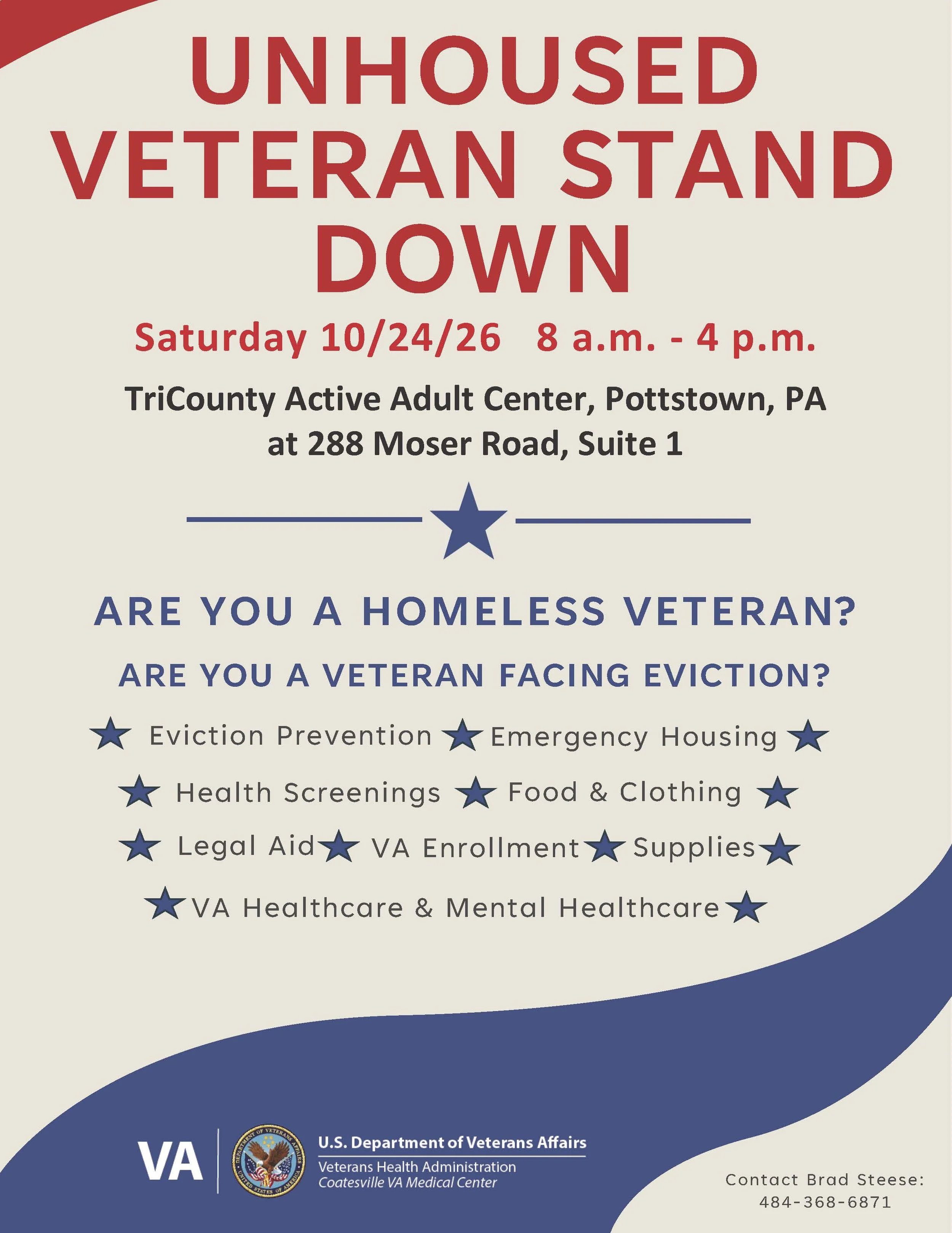 Montco Unhoused Veteran Stand Down in Pottstown