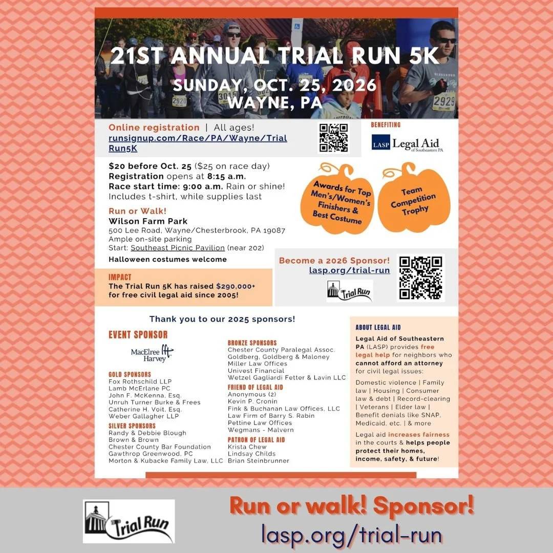 21st annual Trial Run 5K (run or walk, rain or shine)