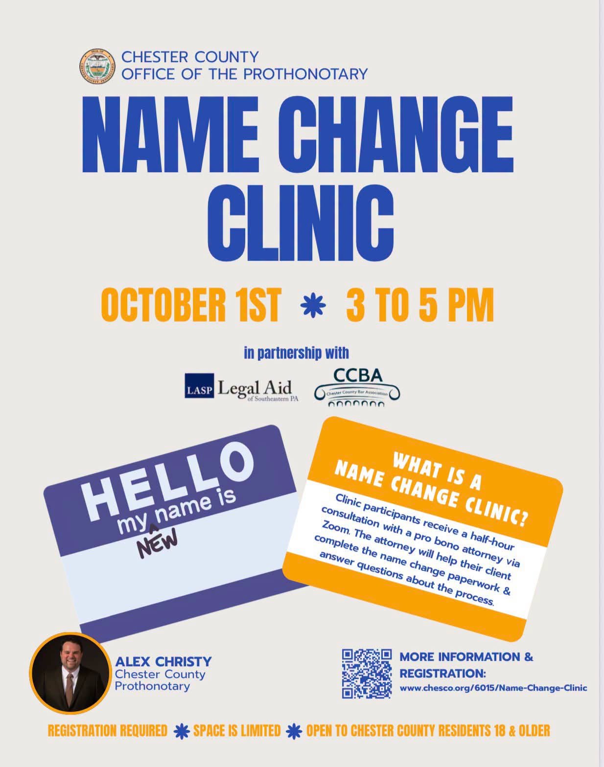 Virtual Chester County Pro Bono Name Change Clinic