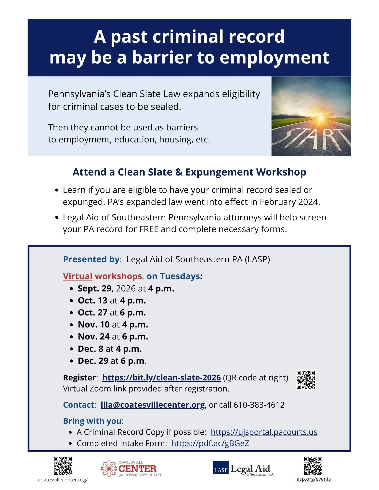 Virtual Clean Slate and Expungement Workshop