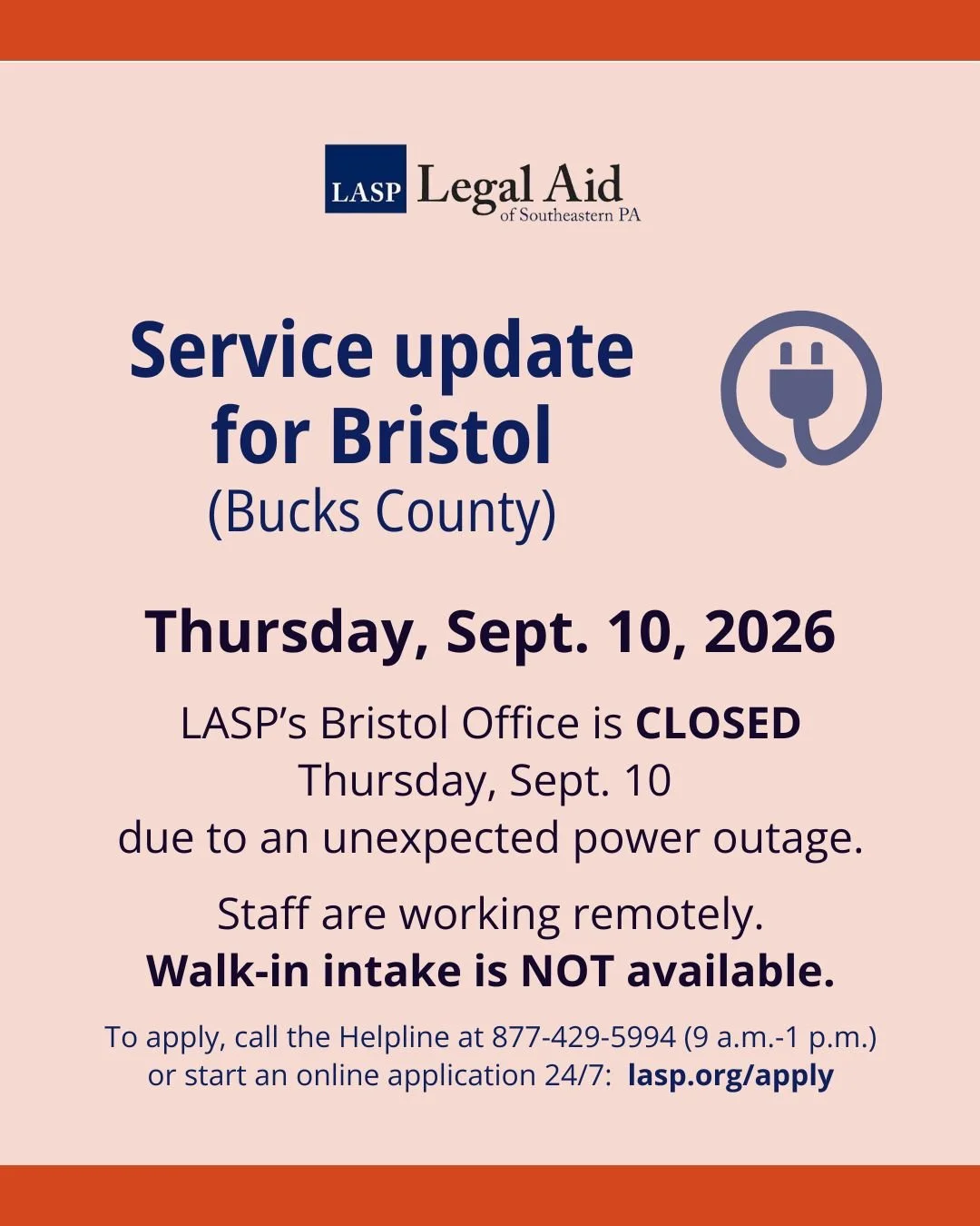 Bristol Office closed Thur., Sept. 10