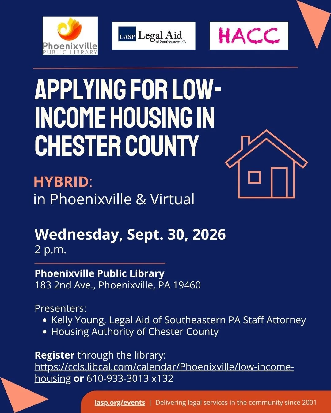 'Applying for Low-Income Housing in Chester County' ~ presentation in Phoenixville and virtual
