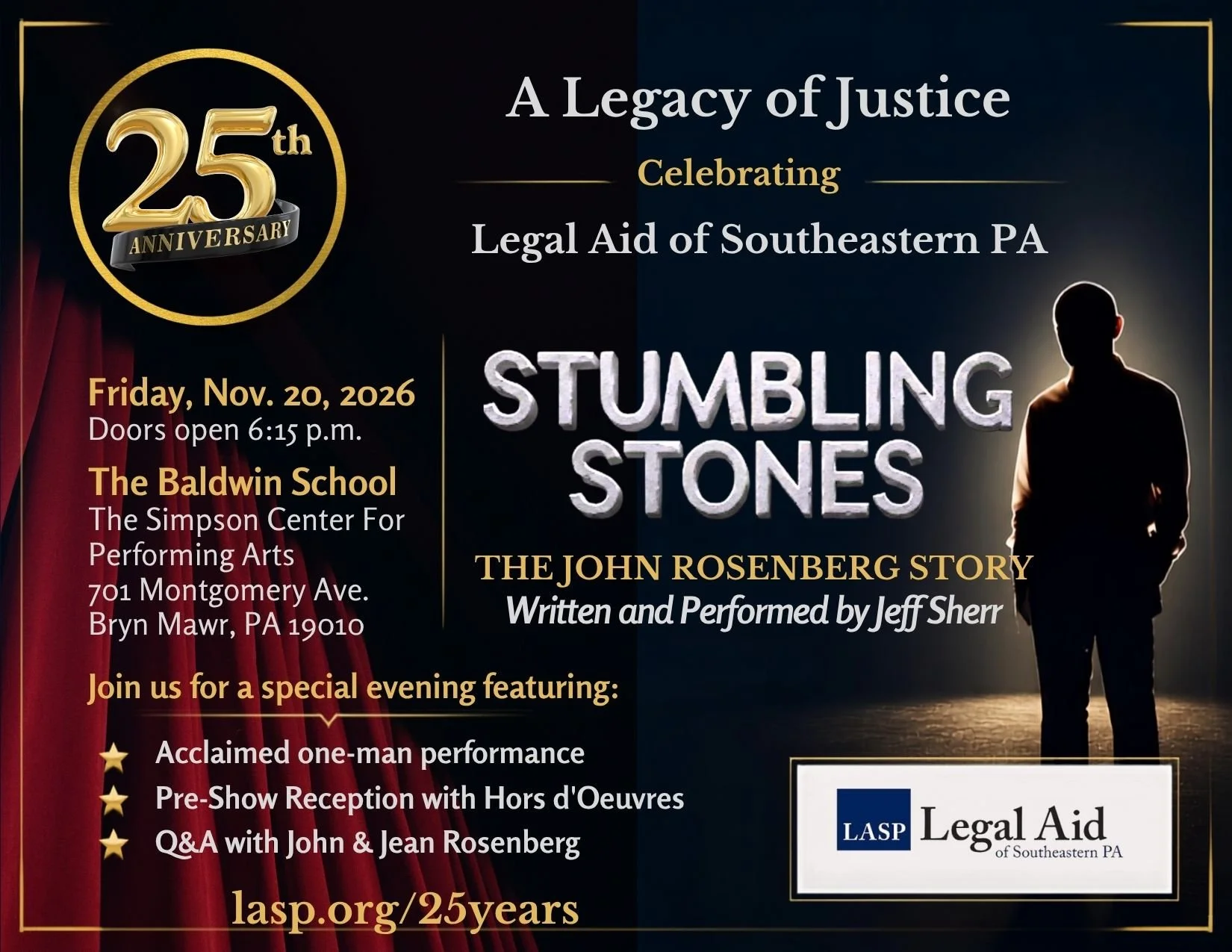Legal Aid of Southeastern PA marks 25th anniversary with 'Stumbling Stones: the John Rosenberg Story'