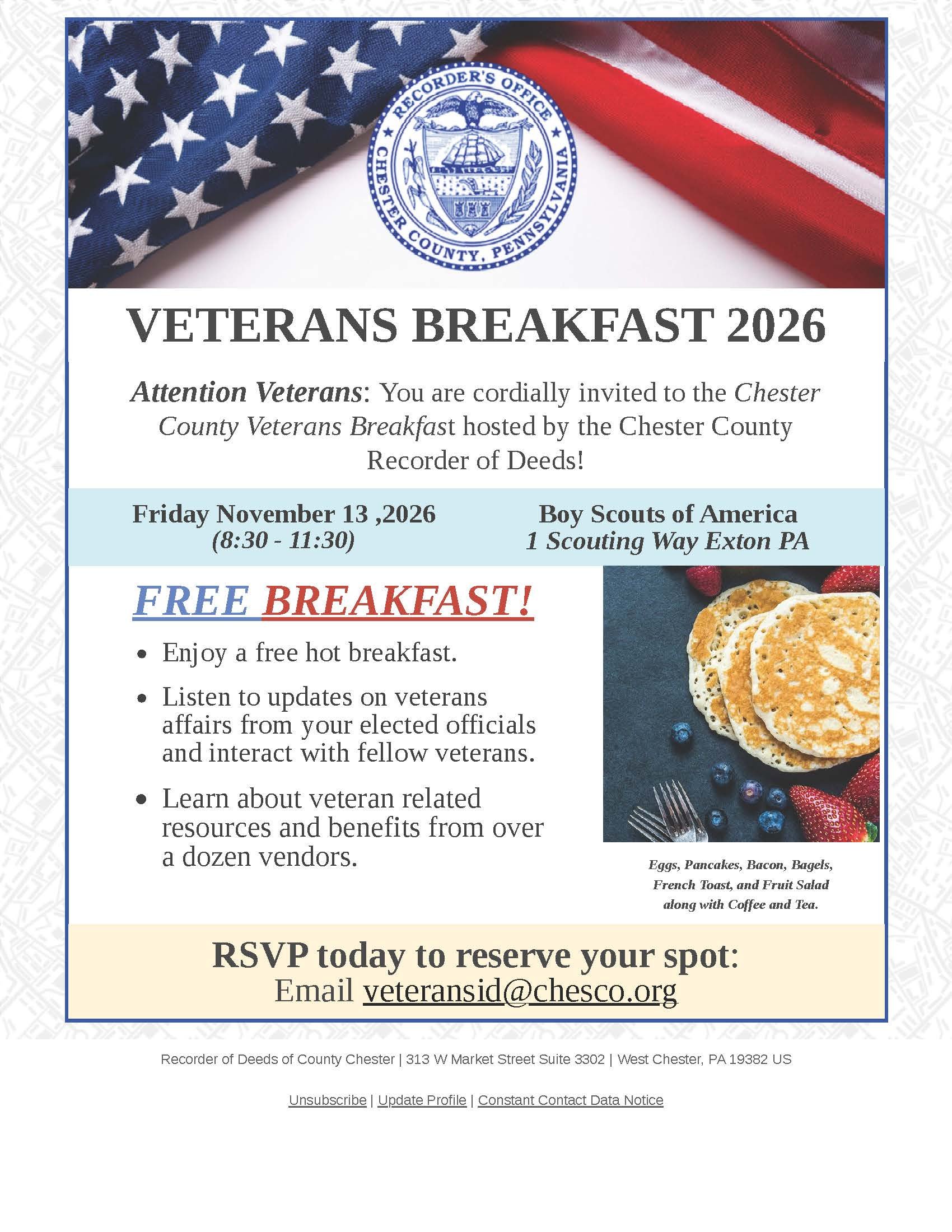 Chester County Veterans Breakfast in Exton