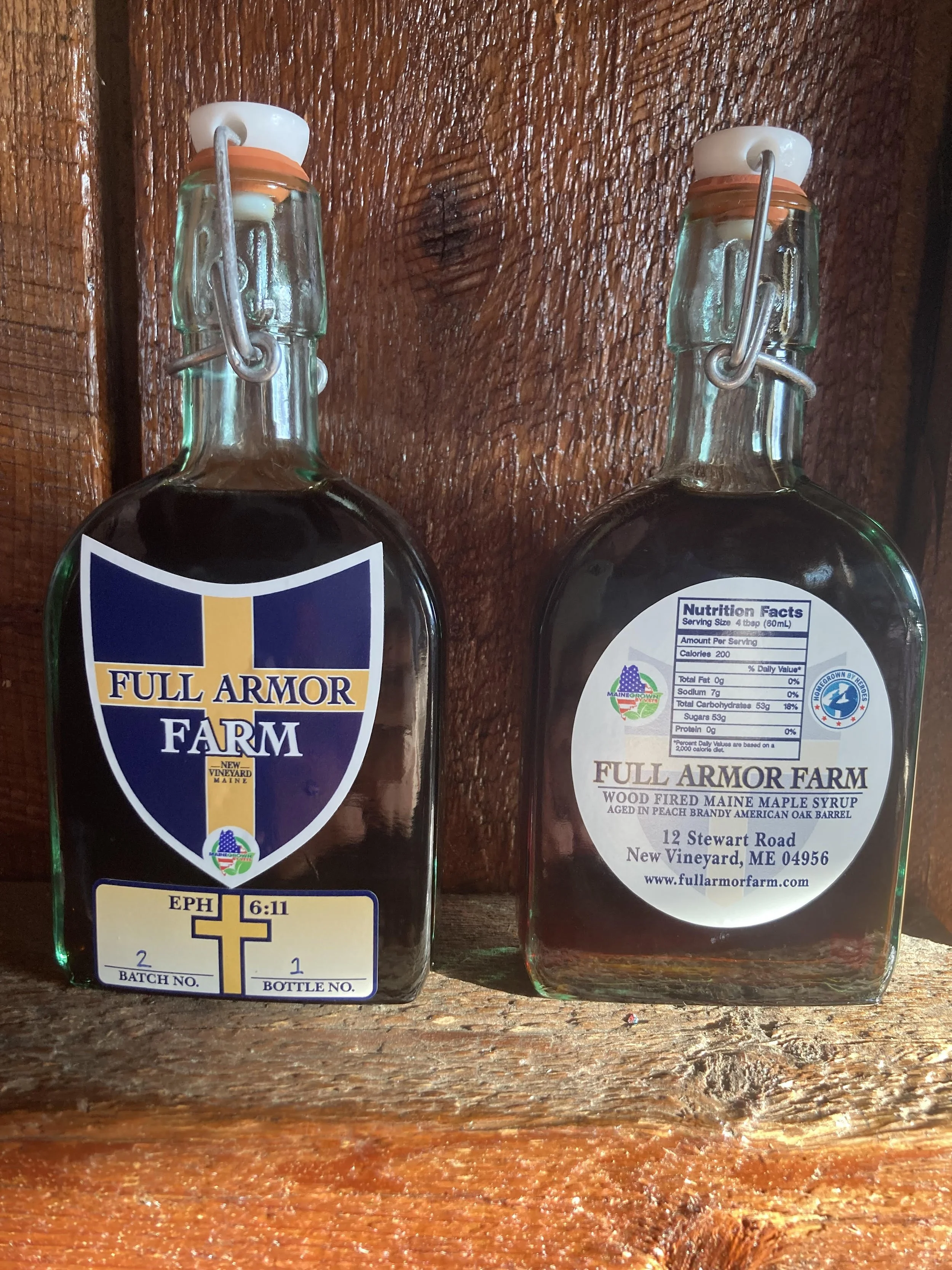 Maine Maple Syrup aged in Peach Brandy barrel.jpeg