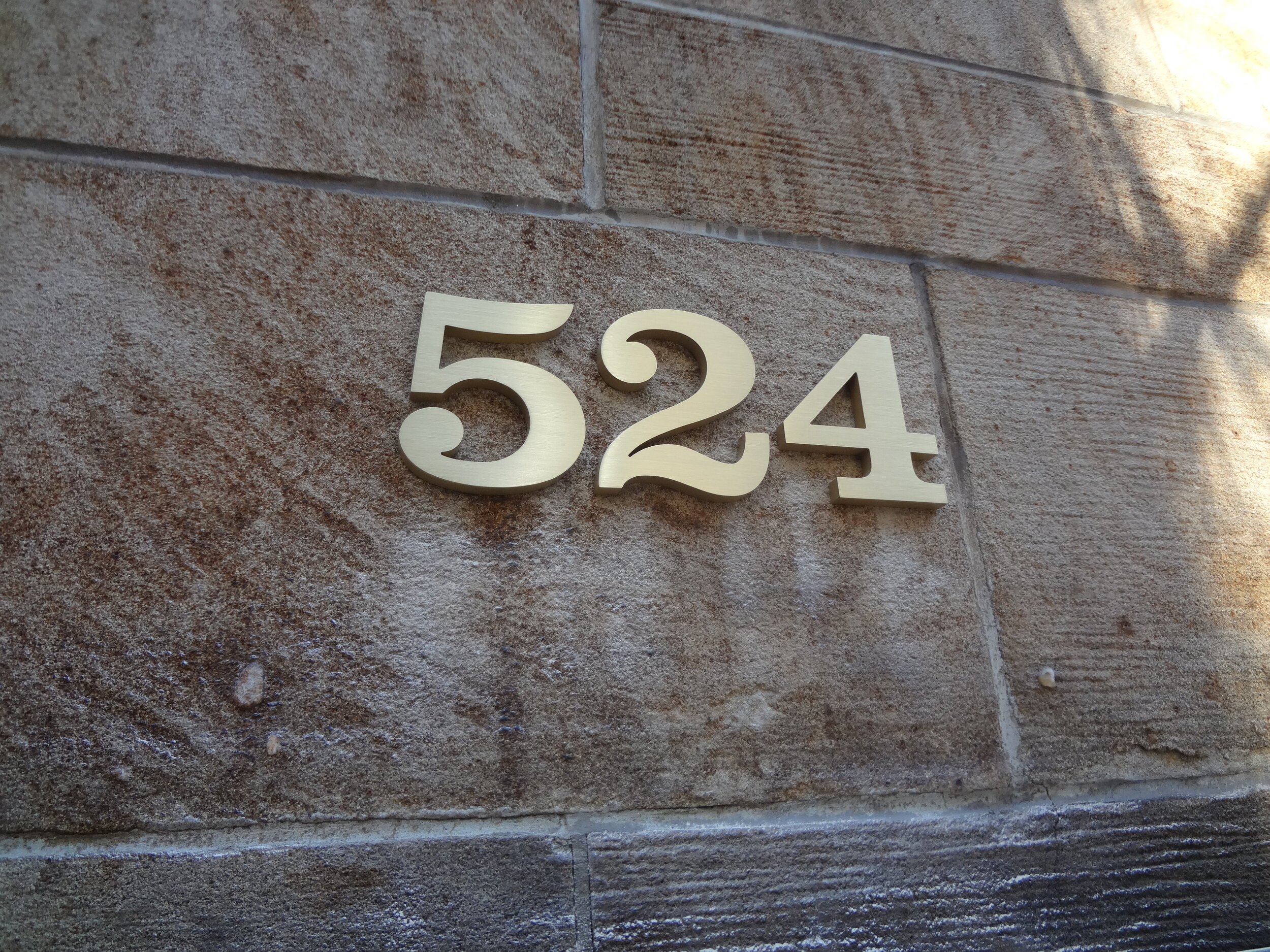 524 - Brushed Satin Brass Gold Metal Letters