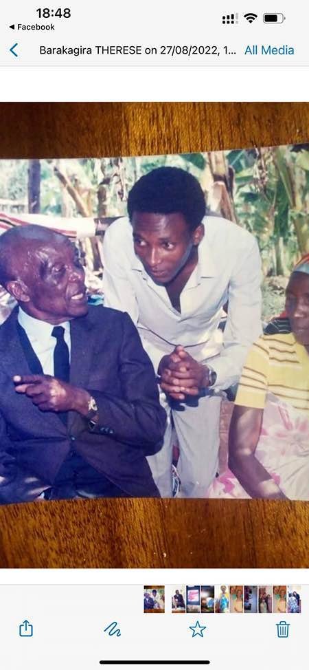  Godefroid with his father and mother during his sister Judith’s wedding in Gatsibo Rwanda, 1984 