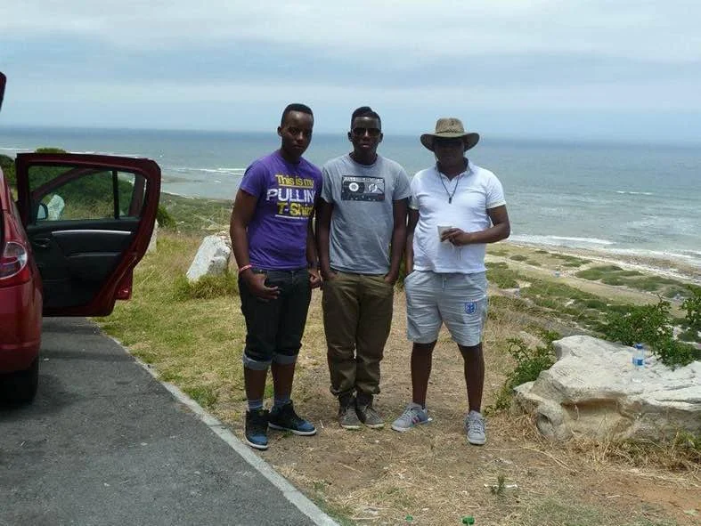  Godefroid with his son’s Robert and August on holiday near Cape Town in South Africa, 2012 