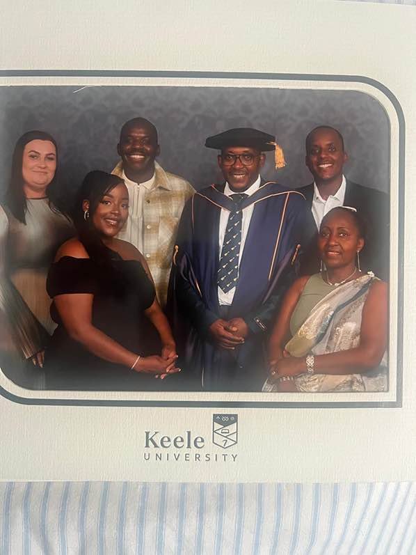  Family portrait on the day Godefroid received his Honorary Decorate Award, Keele University, 2023 