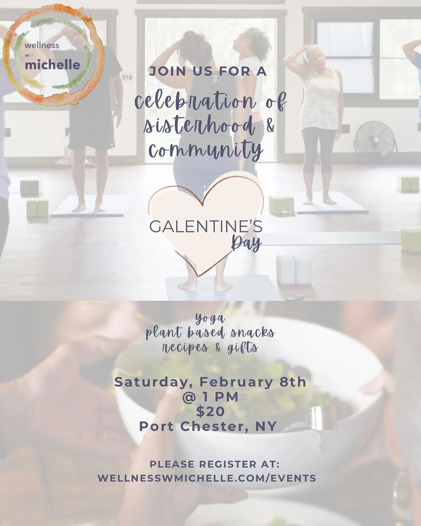 A few more details about Saturday&rsquo;s event:
✨ The yoga class will be yin/restorative inspired
✨My intention is to welcome us into a space of warmth, community, and joy
✨Mats, blocks, bolsters and yoga blankets will all be provided by the studio
