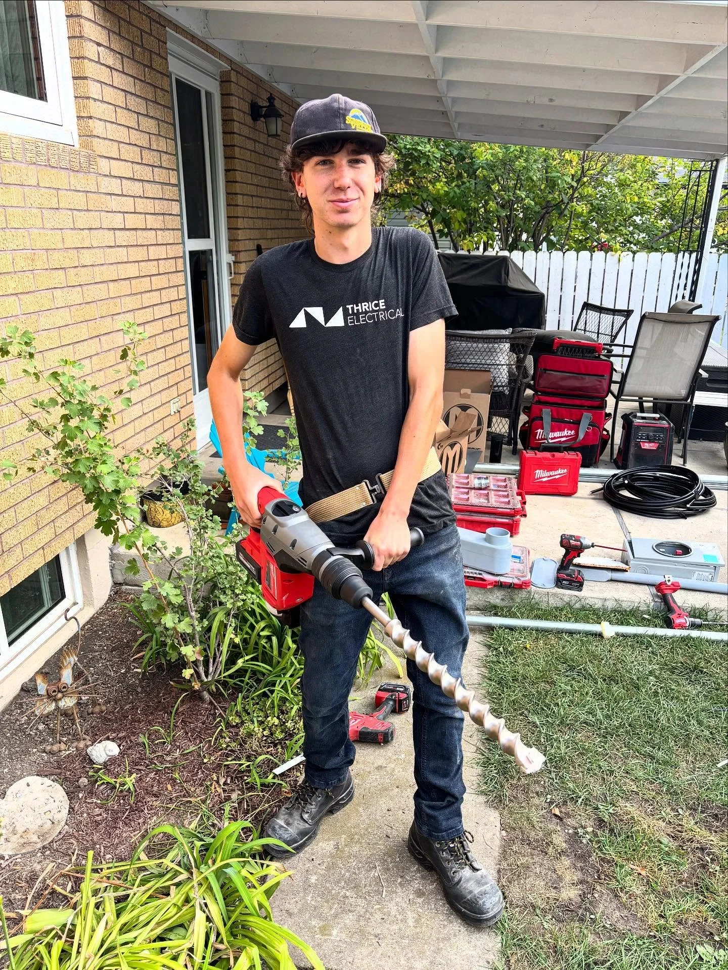 We&rsquo;re happy to welcome my son Maverick to the Thrice crew! 
Just recently graduated high school, Mav is eager to get his hands dirty and learn a few things. What better way than on our new cordless hammer drill?
Keep your eyes peeled for this y