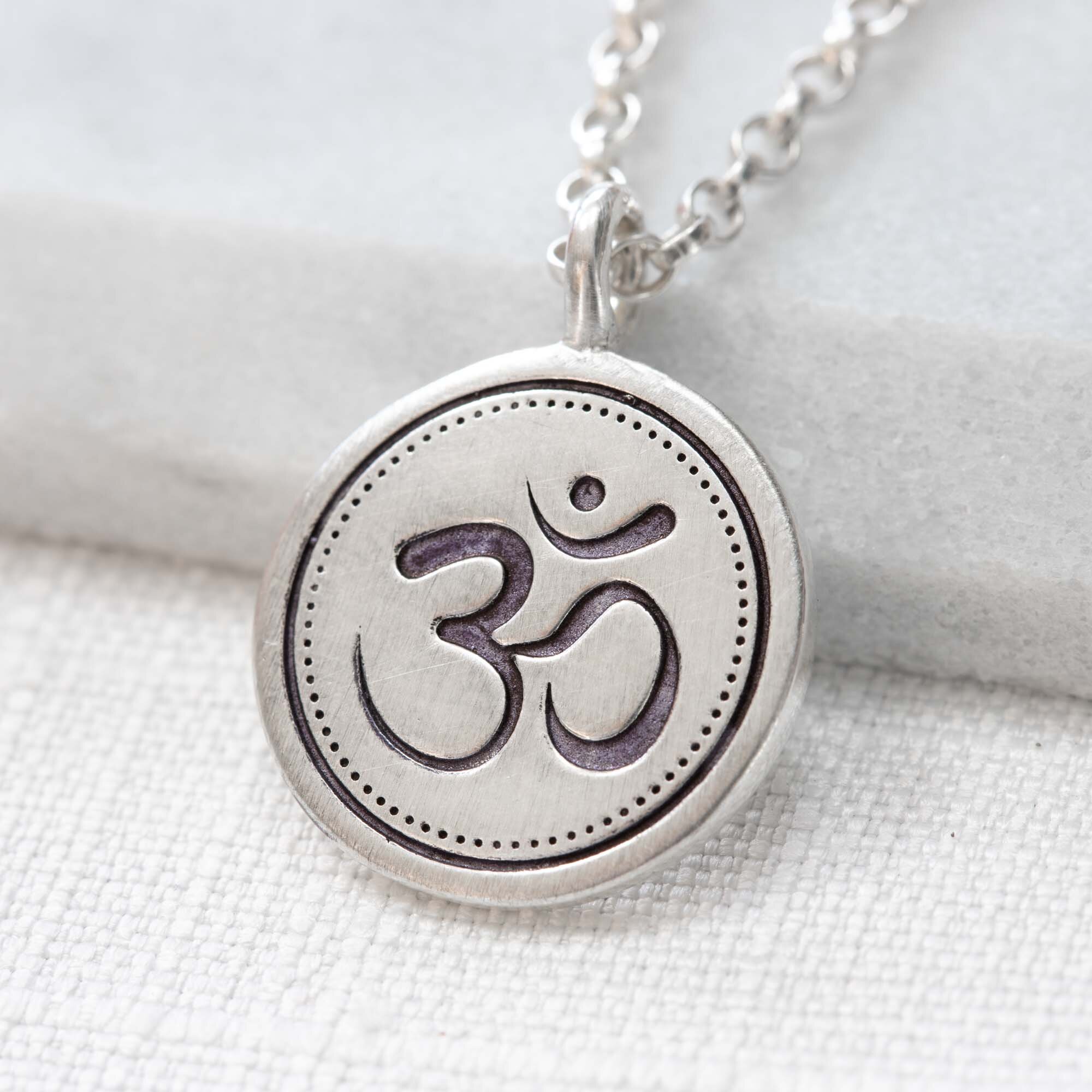 Sterling Silver Om Yoga Pendant and Chain — Karen Young Jewellery ...