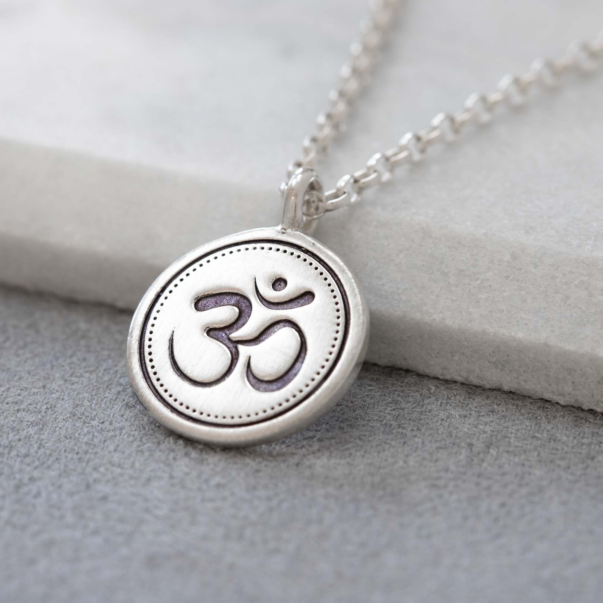 Sterling Silver Om Yoga Pendant and Chain — Karen Young Jewellery ...