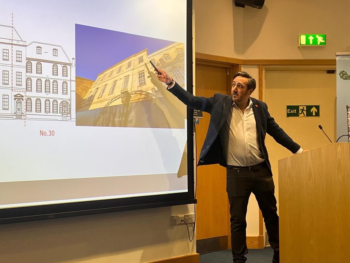 Charles was delighted to speak about the restoration of 30&ndash;32 Dollar Street at this year&rsquo;s @cirencesterhistoryfestival &mdash; with two sold-out talks hosted at the @coriniummuseum.

It was a pleasure to share the story behind returning t