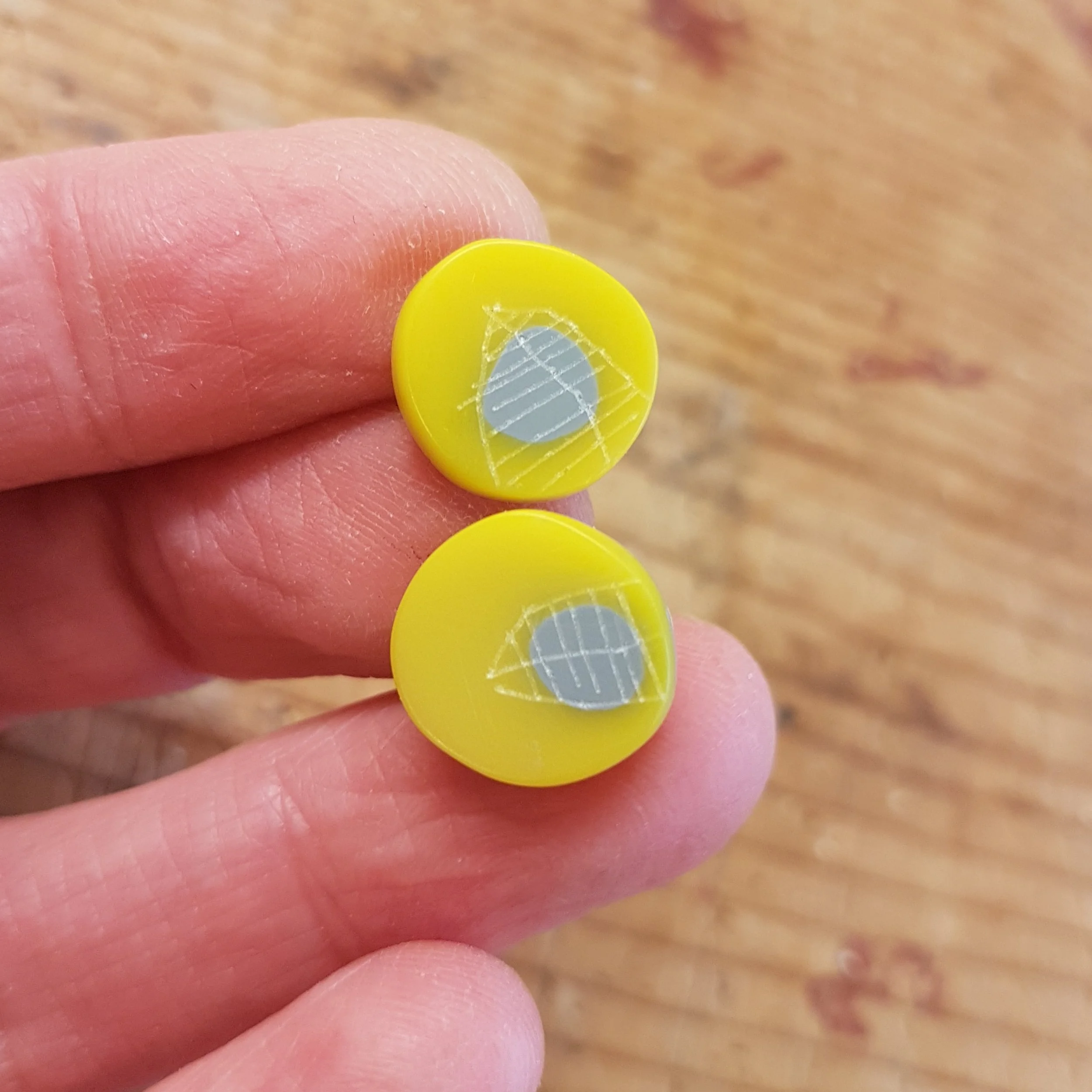 EARRINGS mini round studs yellow grey.jpg