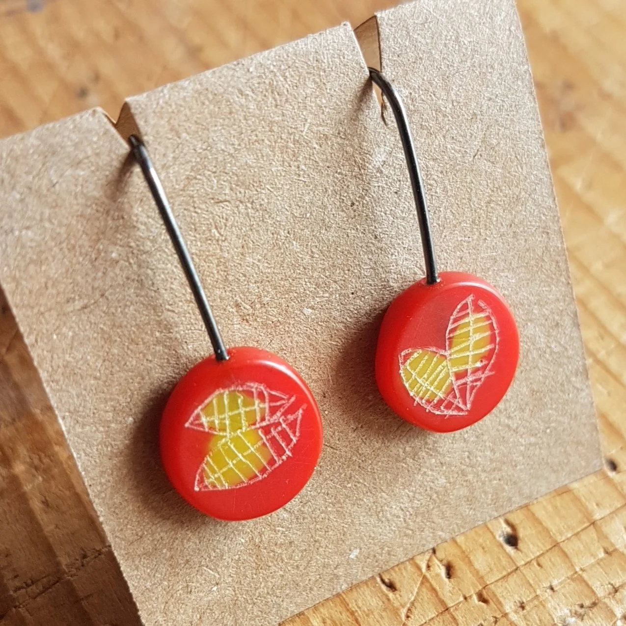 earrings mini round drops orange yellow 2.jpg