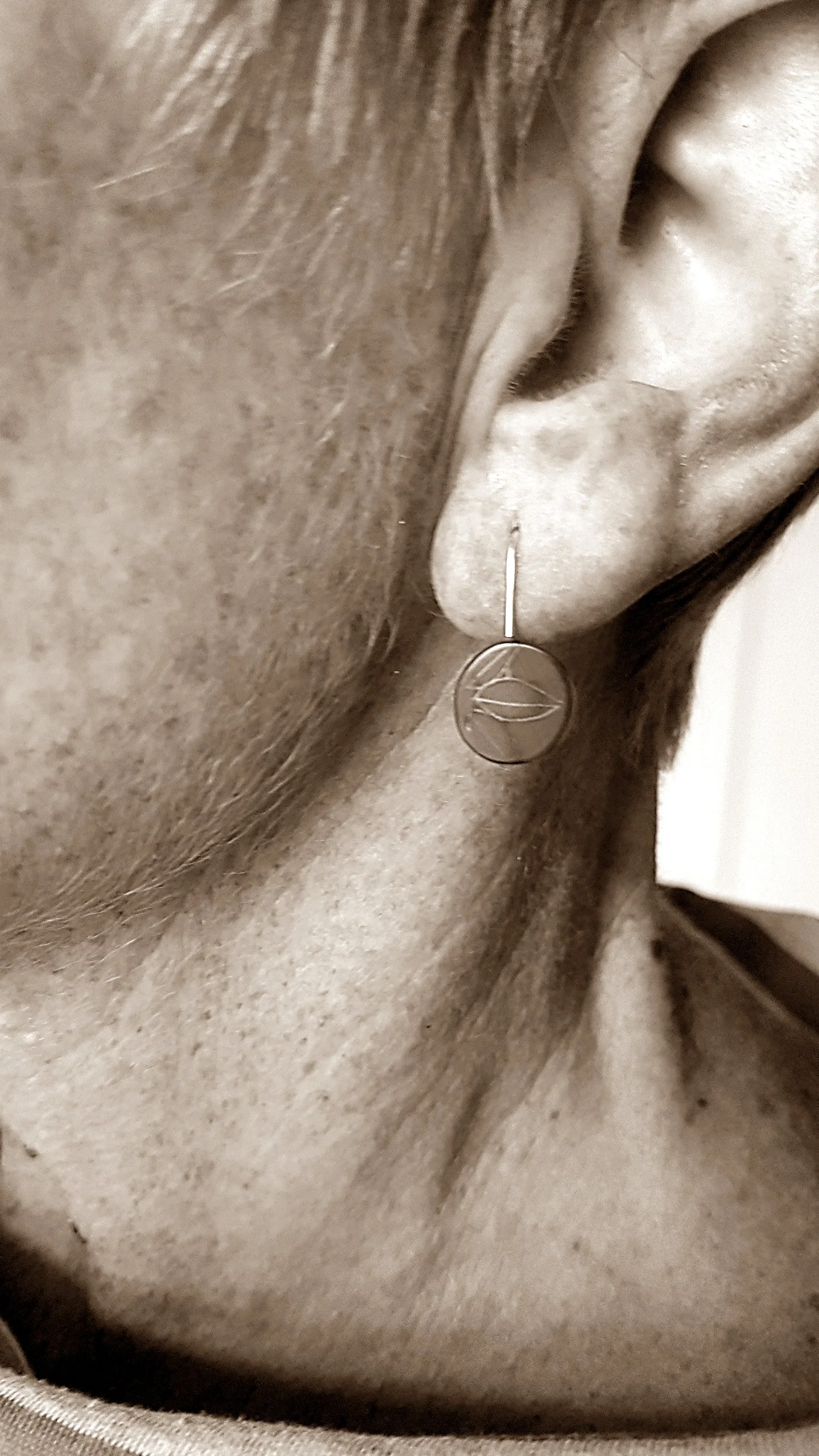model earrings little round drop blue sepia.jpg