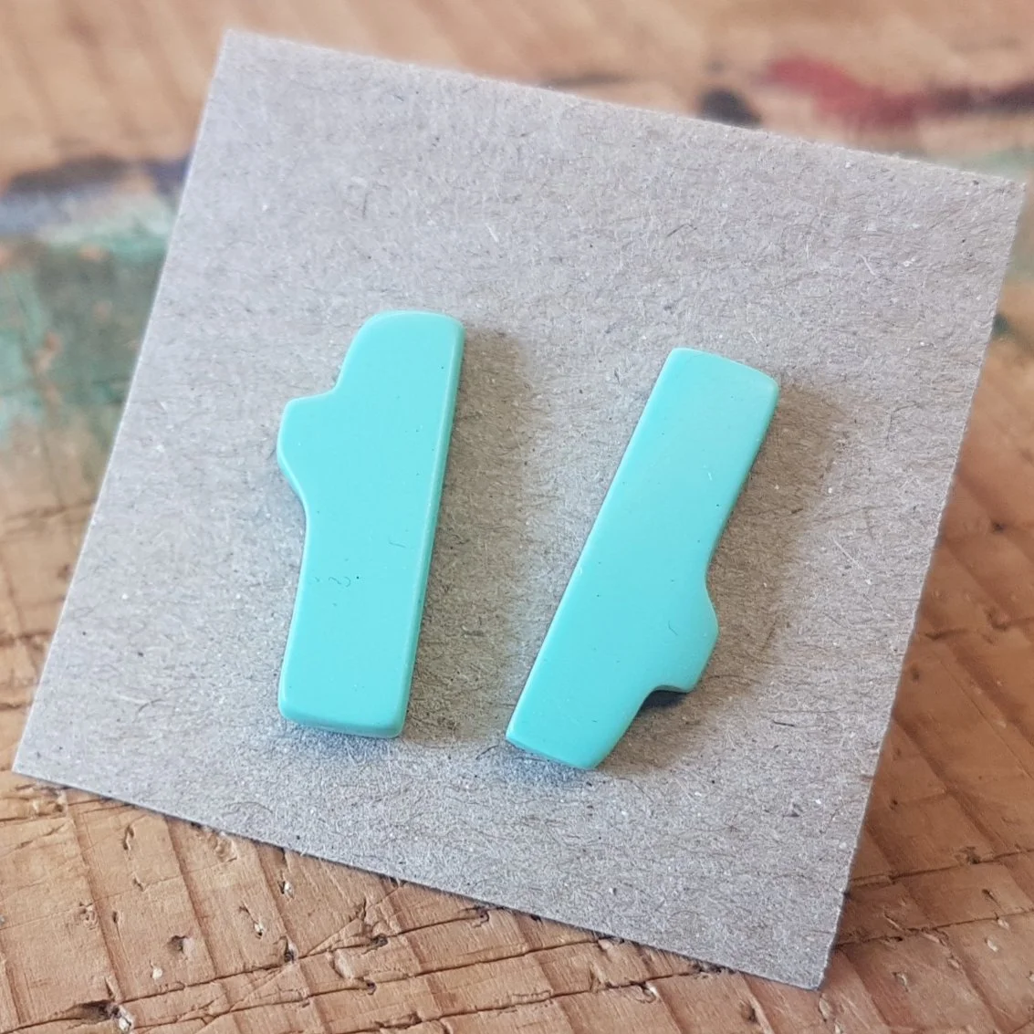 little twig studs in pale turquoise