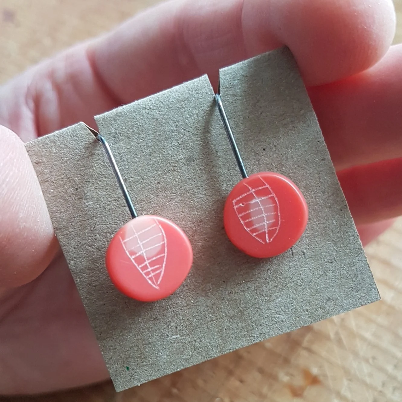 earrings mini round drops coral1.jpg