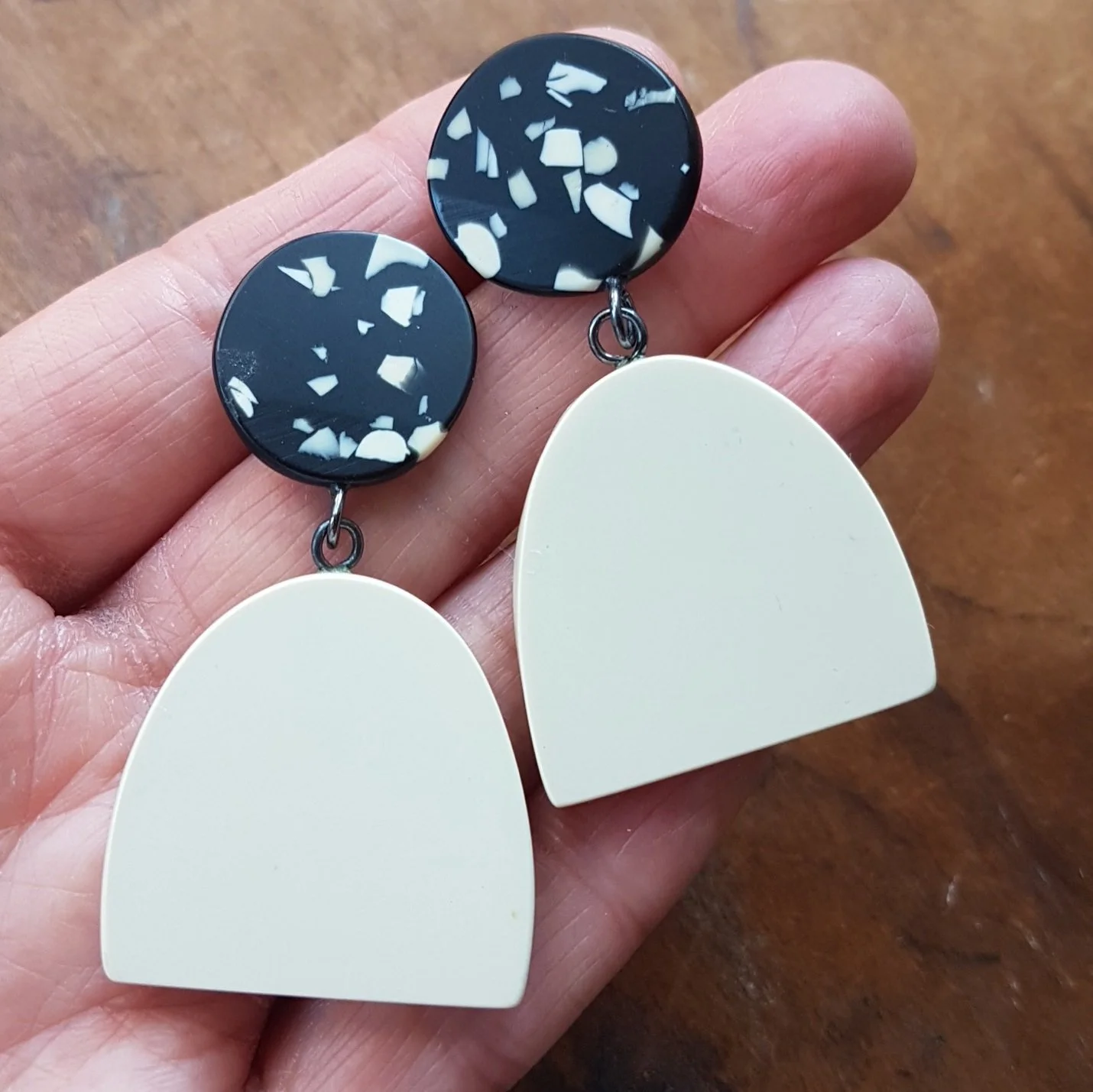 demi double drop studs