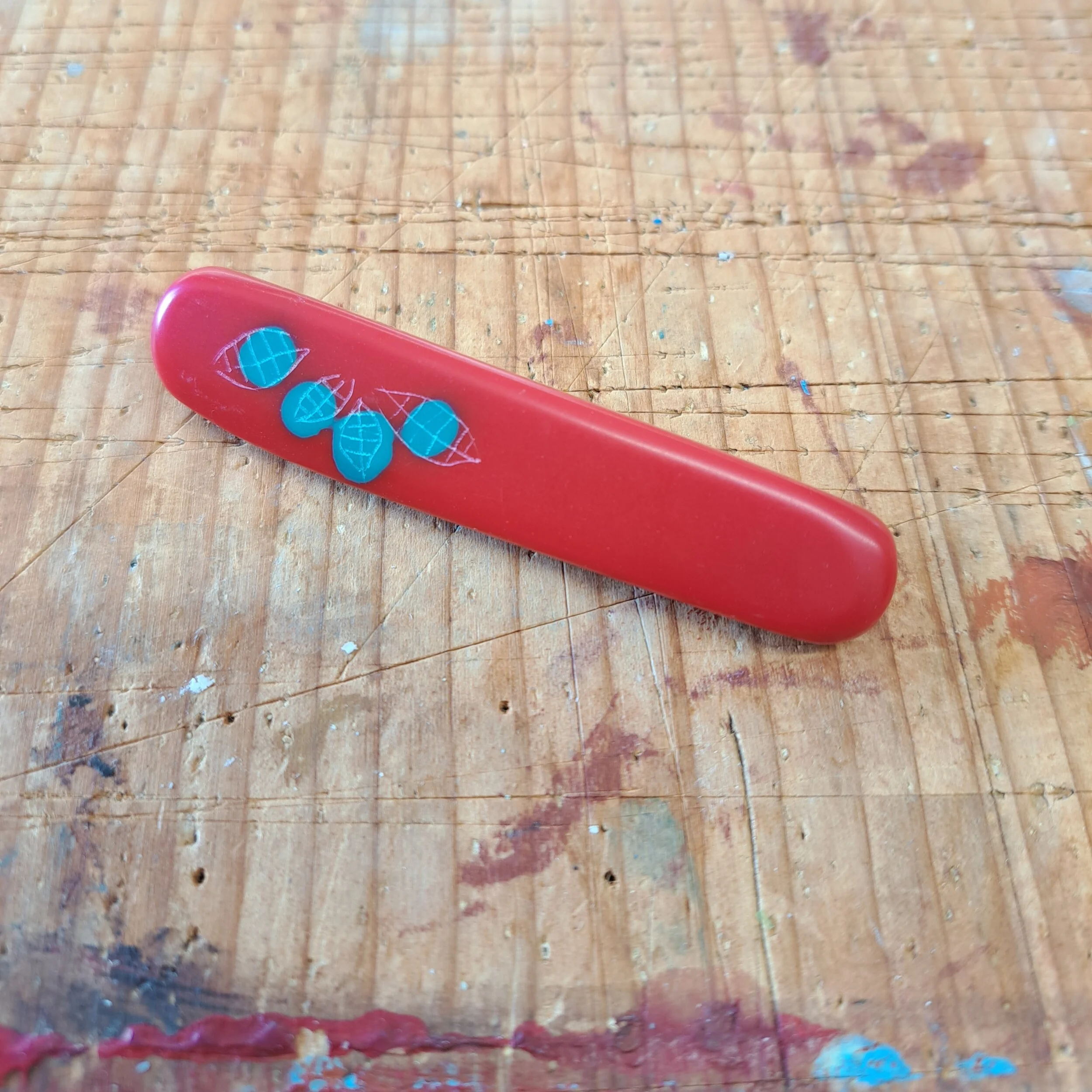 red Bar Brooch