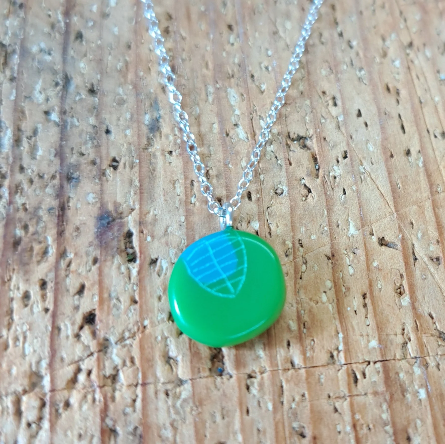 bright green mini round pendant