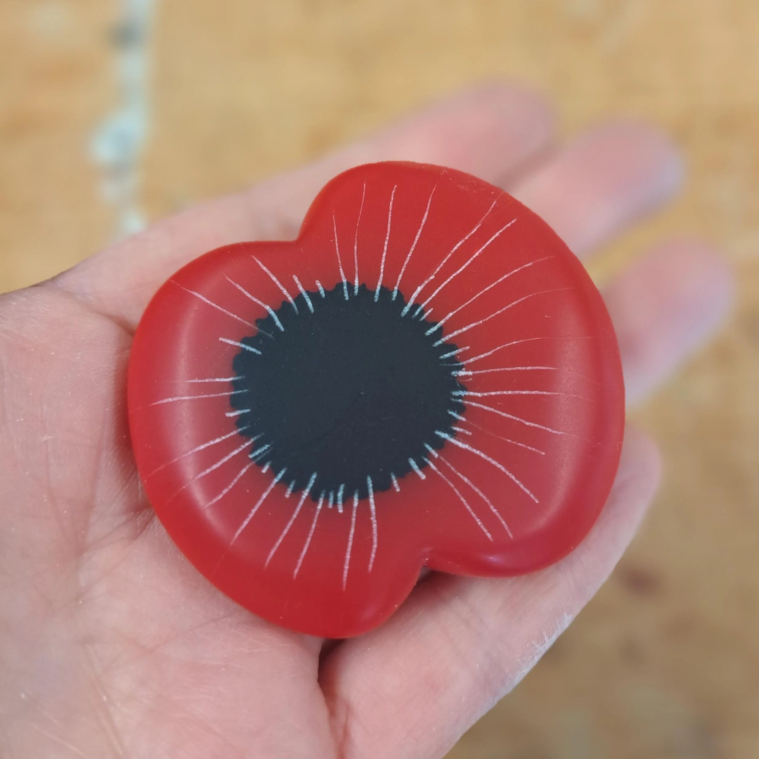 red poppy brooch