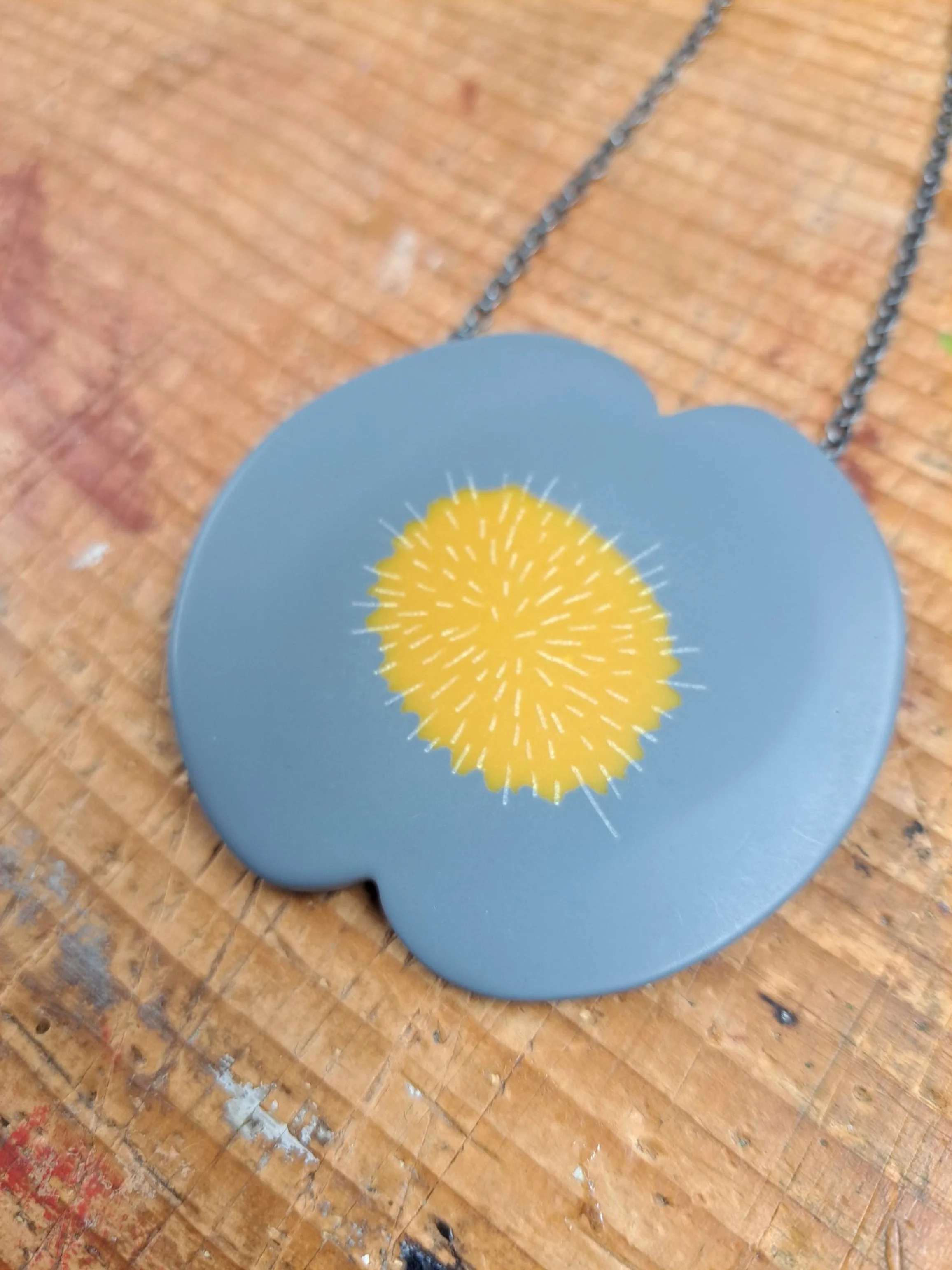 Grey Poppy Necklace