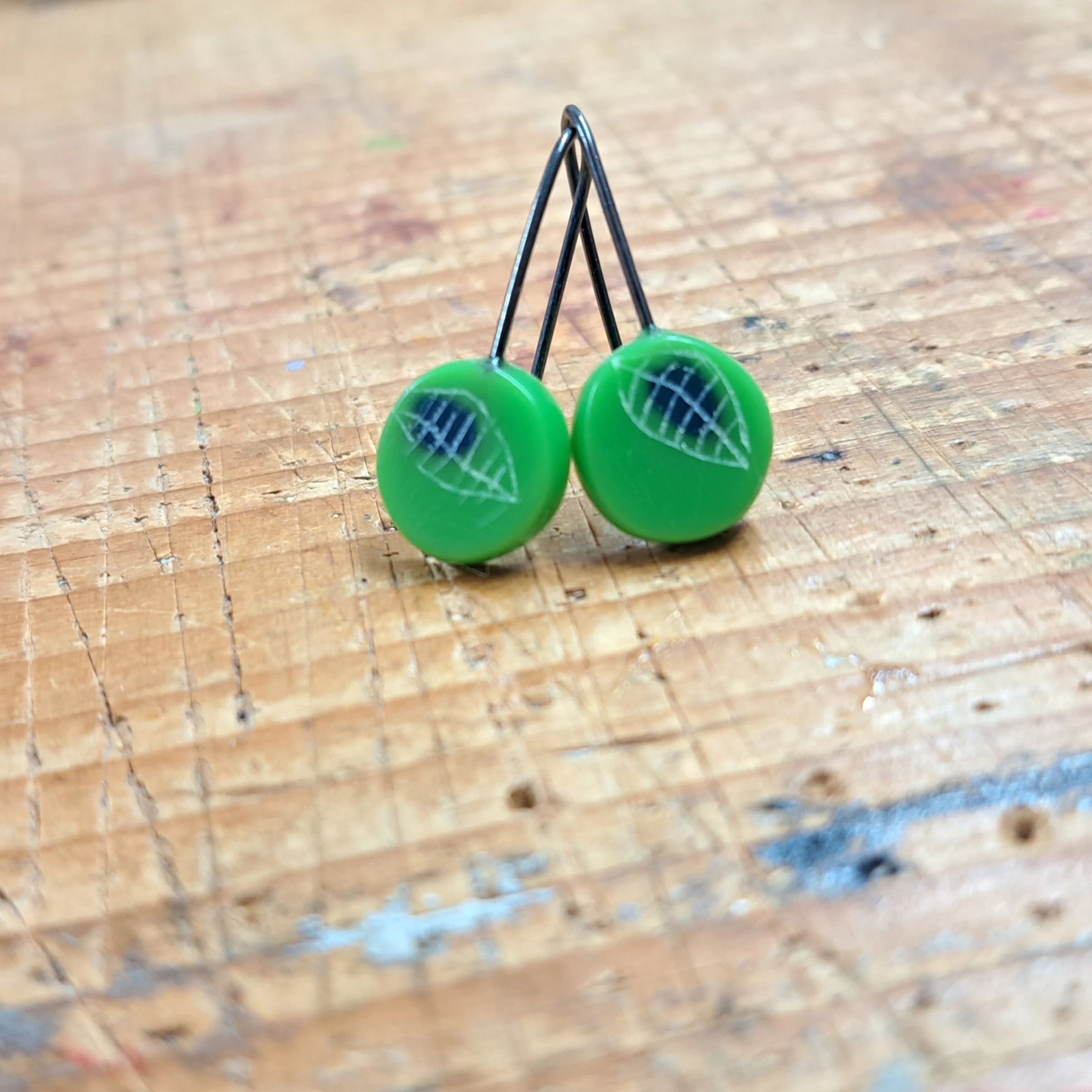 green and blue mini round drops