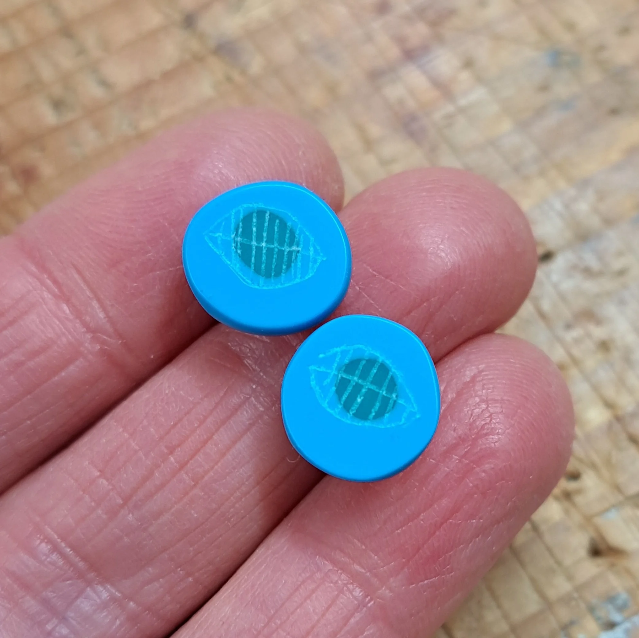 pale blue mini round studs